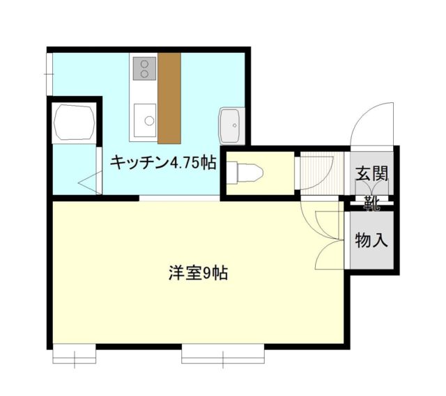 札幌マンスリーマンションのベルエア本通Ⅱ　203 間取り図